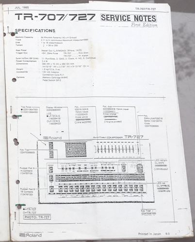 Roland-TR-707 Owner's Manual, etc